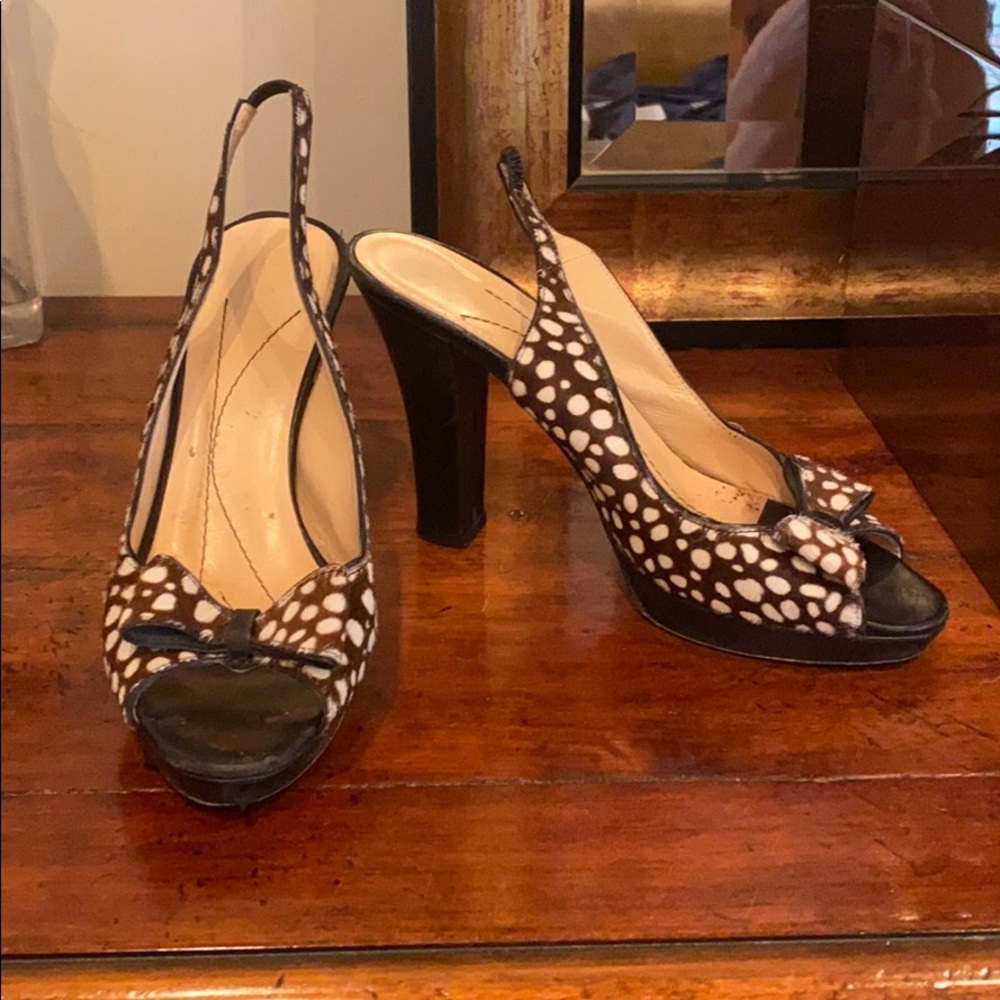Kate Spade Calfskin Platform Slingback Heels 8